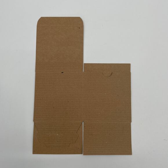 KRAFT 4x4x4 Brown Unfolded Fold Over Top Gift Box (Pack of 10) - Picture 2 of 2